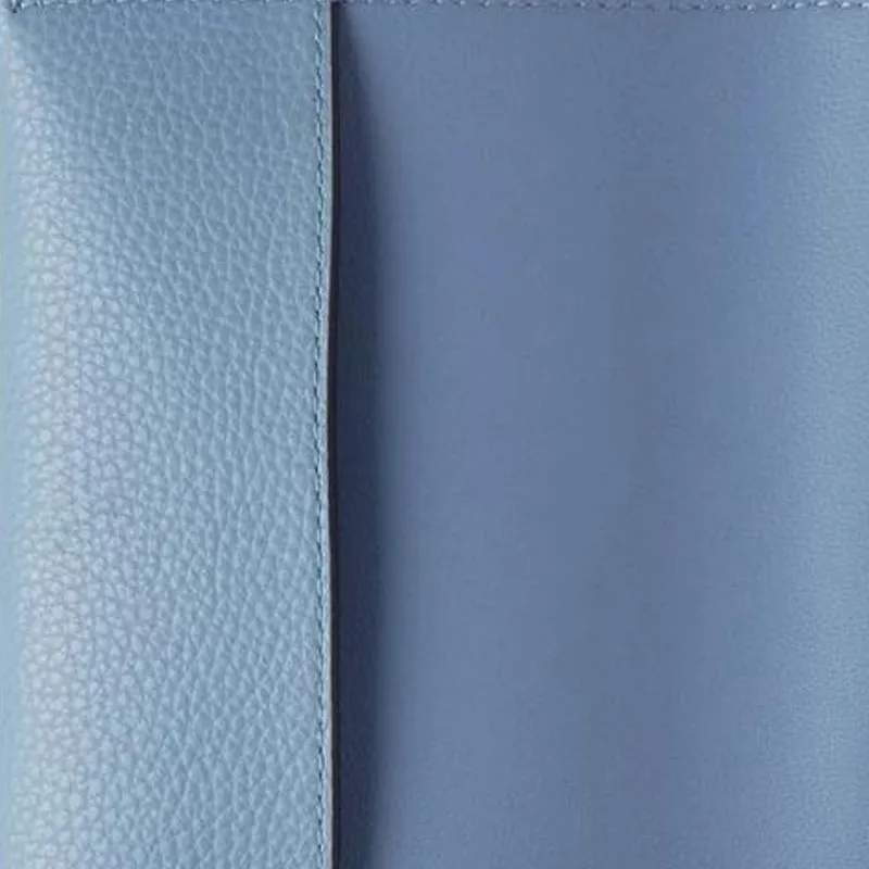 Mulberry Small Grain Leather Passport Holder Small Size Women's Blue Gray-3