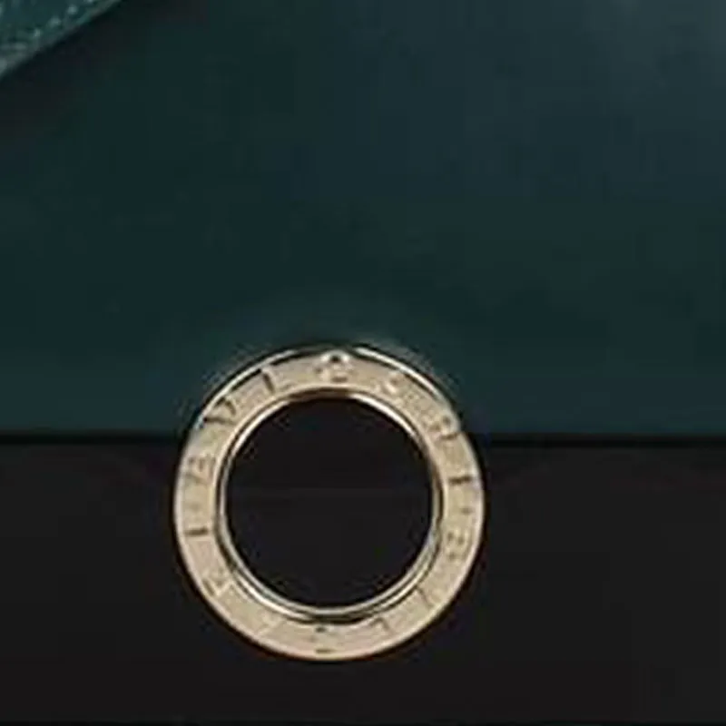 BVLGARI Leather Shoulder Bag Crossbody Bag Women's Green-3