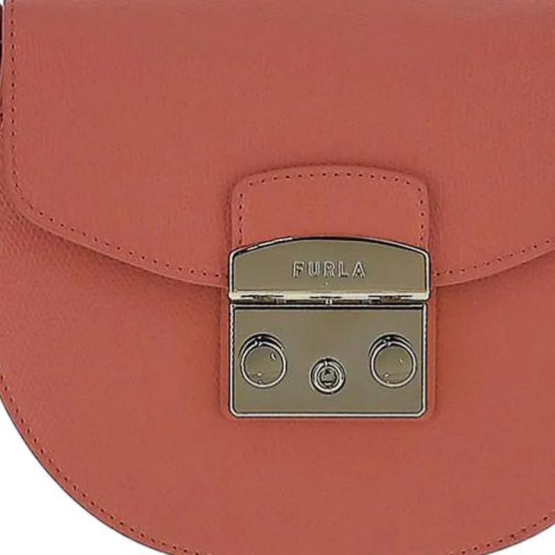 Furla Metropolis Collection Leather Shoulder Bag Mini Women's Red-3