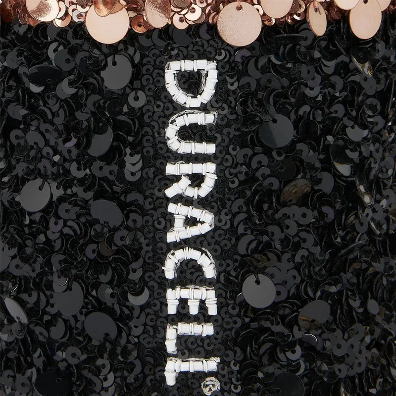 Anya Hindmarch Sequins Patch Satin Bucket Bags Shoulder Bag Crossbody Bag Mini Women's Black-4