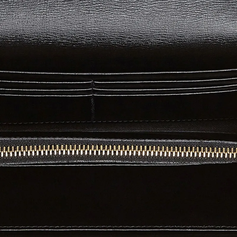 FERRAGAMO Cow Leather Wallet Women's Black-5