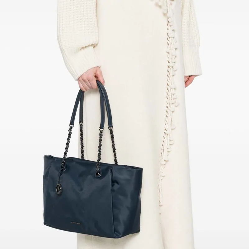 MICHAEL KORS Calfskin Tote Bag, Shopping Bag, Handbag, Shoulder Bag Women's Blue-4