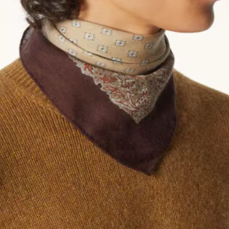 Loro Piana 100% Wool Silk Scarves Men's Multicolor-5