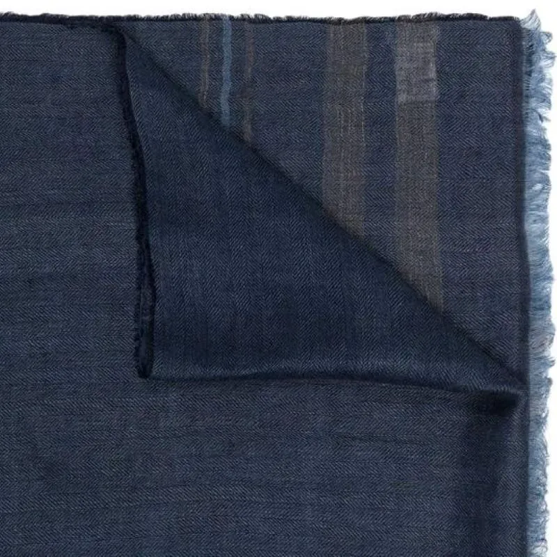 Brunello Cucinelli Linen Knit Scarves Men's Dark Blue-1