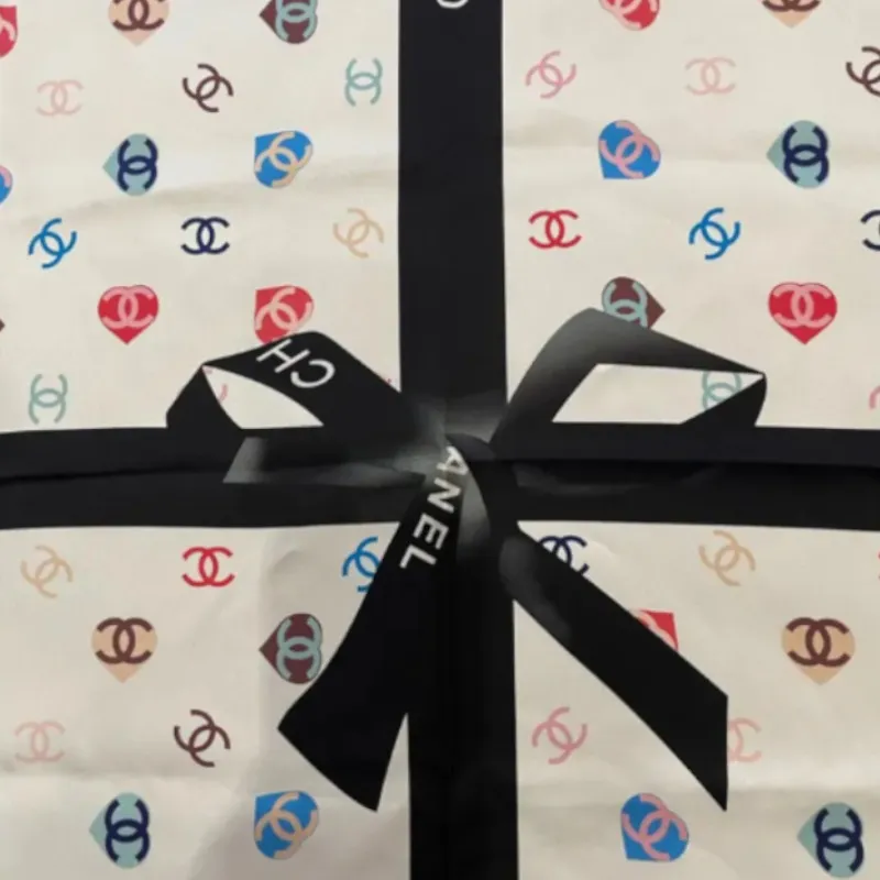 CHANEL Silk Scarves Women's White-2