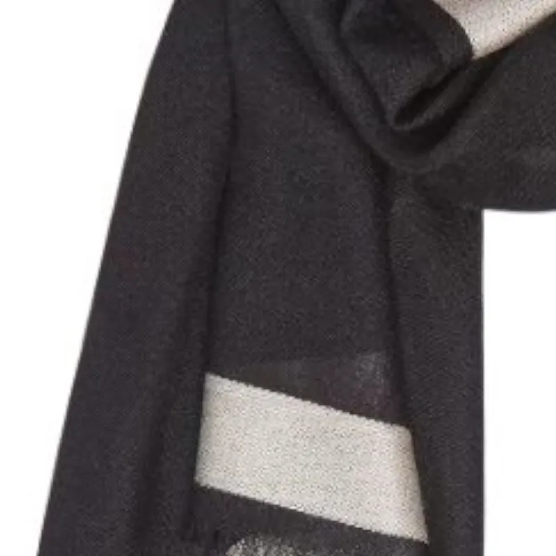 VINCE 55% Cashmere Knit Scarves Women's Black-1