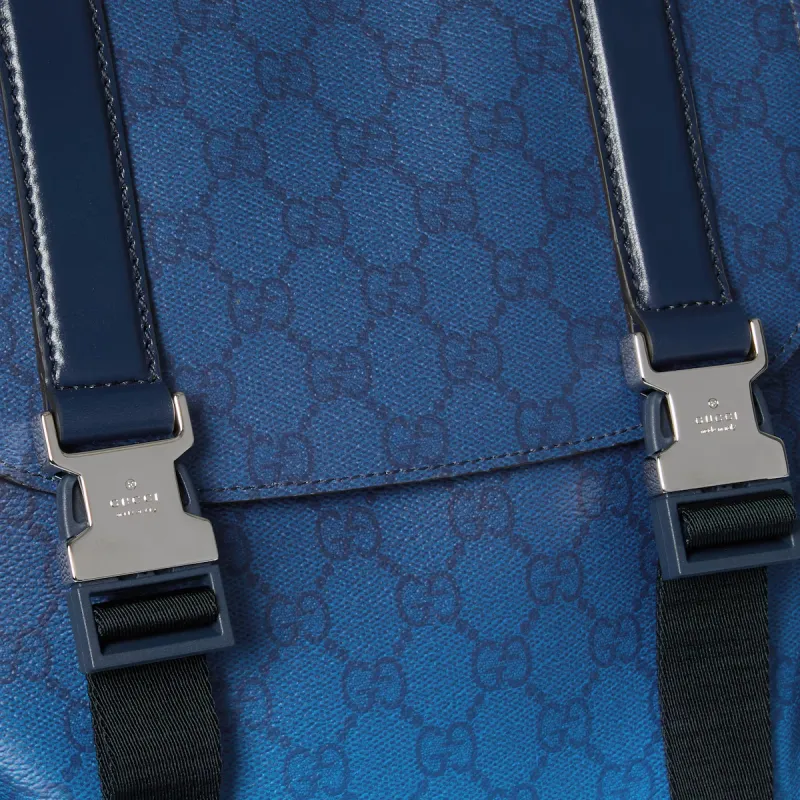 GUCCI Coated Fabric Backpack Large Size Men's Blue-6