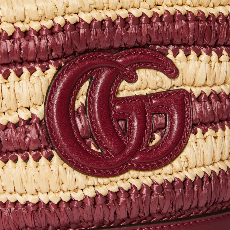 GUCCI Viscose Bucket Bag Handbag Mini Women's Beige & Red-7
