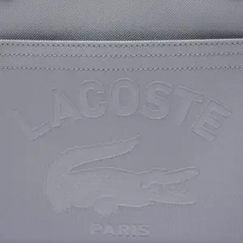 LACOSTE PVC Travel Bag Unisex Gray Blue-4