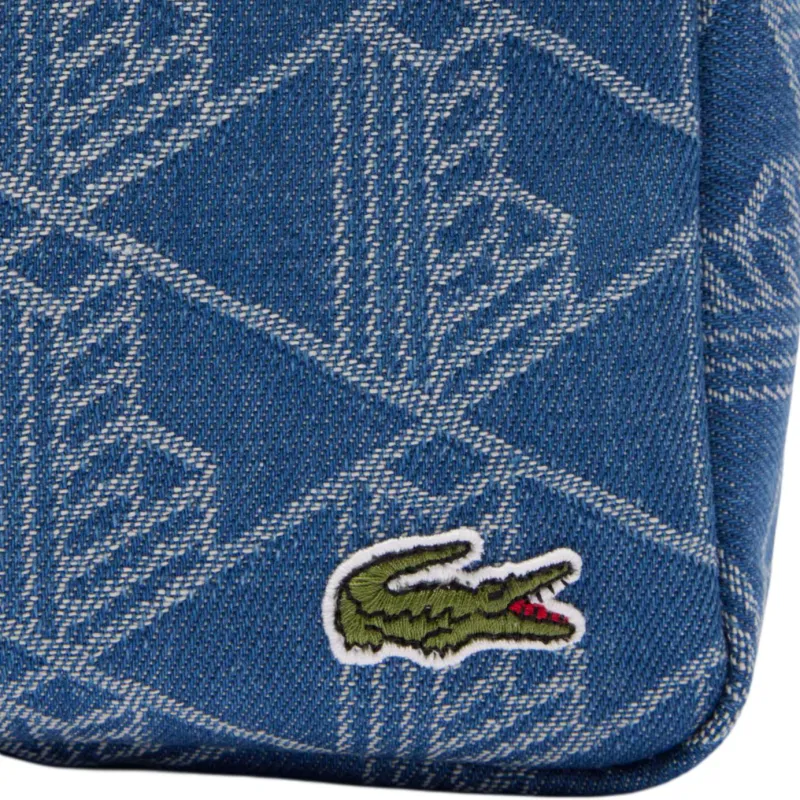 LACOSTE Cotton Toiletry Bag Unisex Blue-3