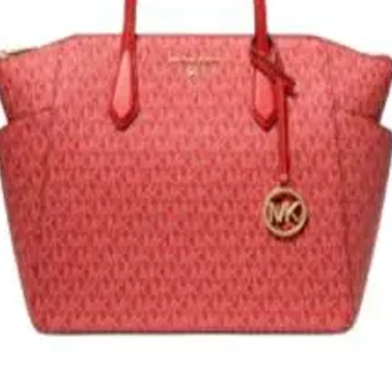 MICHAEL KORS MARILYN Coated Canvas Tote Bag, Shopping Bag, Shoulder Bag Medium Size Women's Burnt Ochre-2