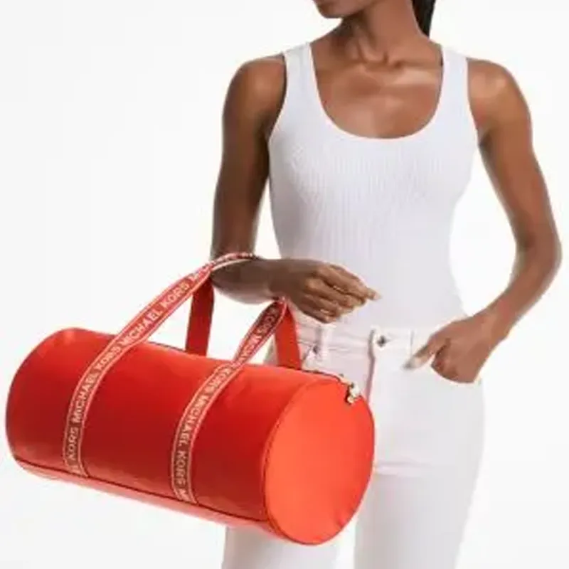 MICHAEL KORS Jet Set Nylon Travel Bag Unisex Red Clay-3