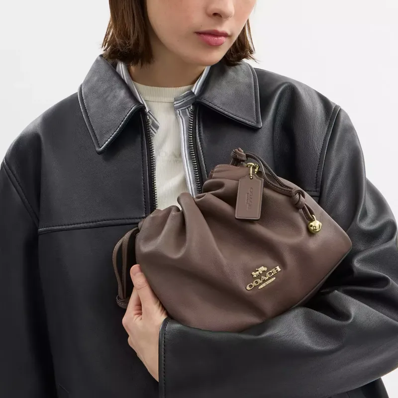 COACH Faye Leather Crossbody Bag, Shoulder Bag Trumpets Women's Tan-5