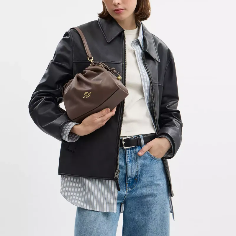 COACH Faye Leather Crossbody Bag, Shoulder Bag Trumpets Women's Tan-4
