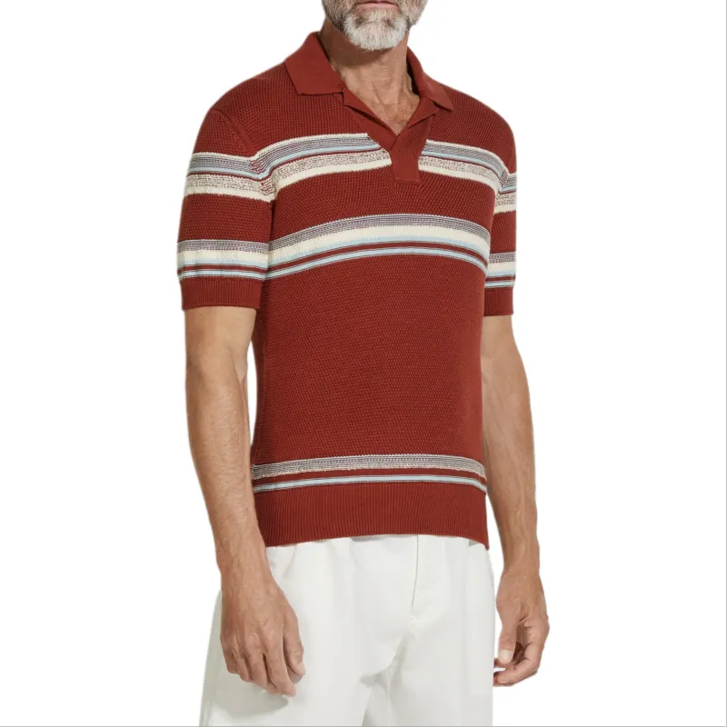 Zegna Polo Shirt Men's Brick Red-2