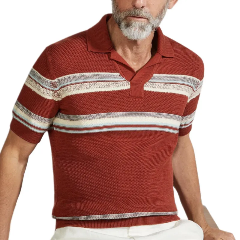 Zegna Polo Shirt Men's Brick Red-1