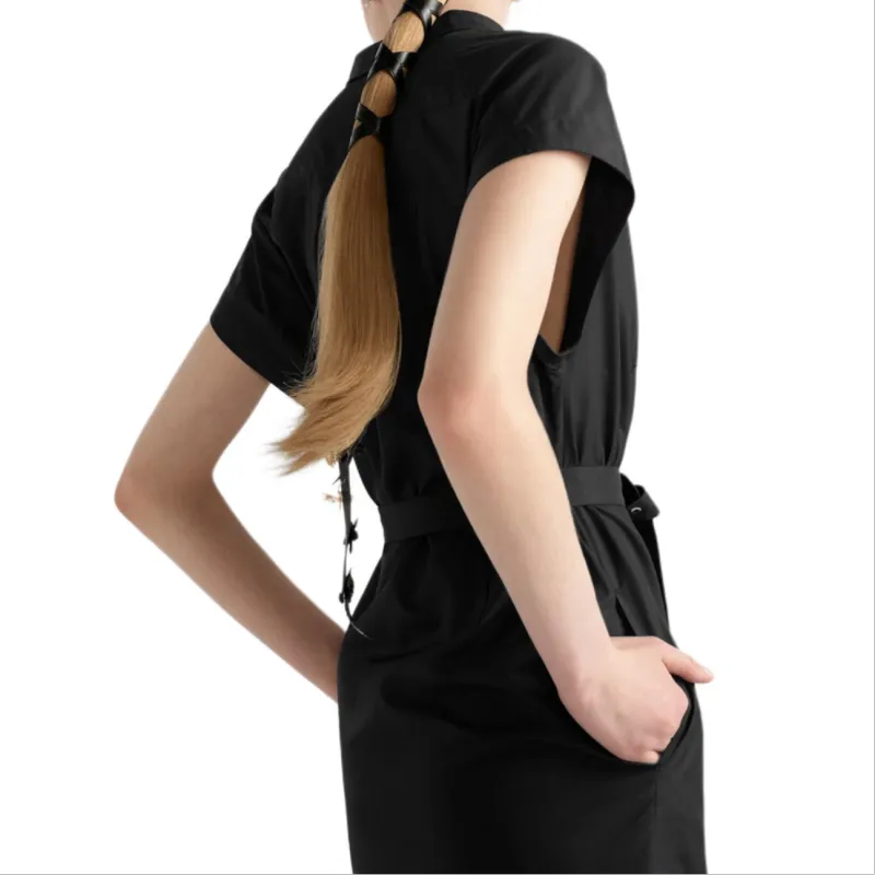 DIOR Short Sleeved Dress Women's Black-5