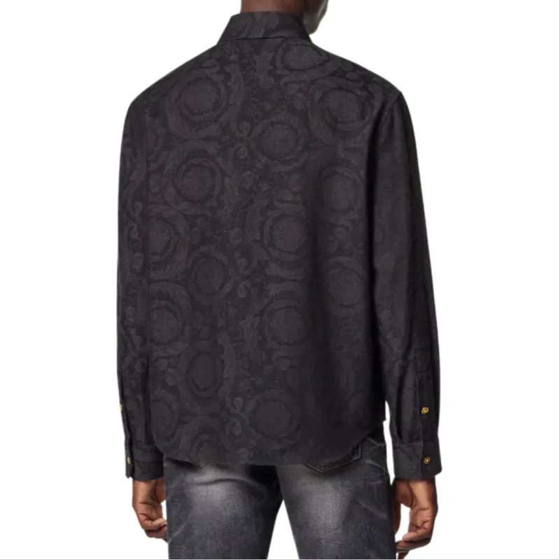 VERSACE Barocco Jacquard Chambray Shirt-3