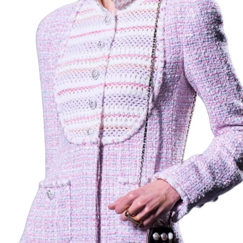 CHANEL 23 Spring And Summer Long-Sleeved Dresses Women's Pink-3