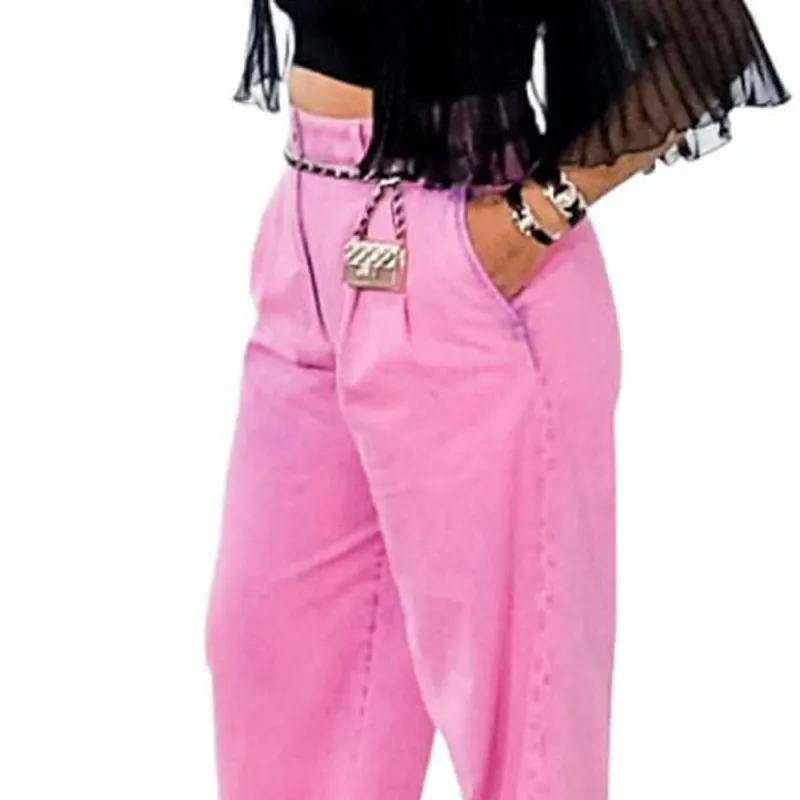 CHANEL SS21 Jeans Women's Neon Pink-4