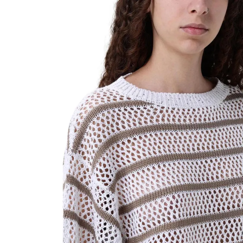 Brunello Cucinelli Dazzling Striped Net Jumper-4