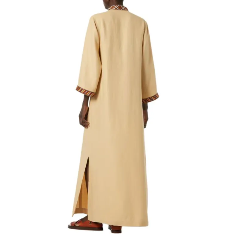 Loro Piana Long Sleeved Dress Women's Gold Beach-3