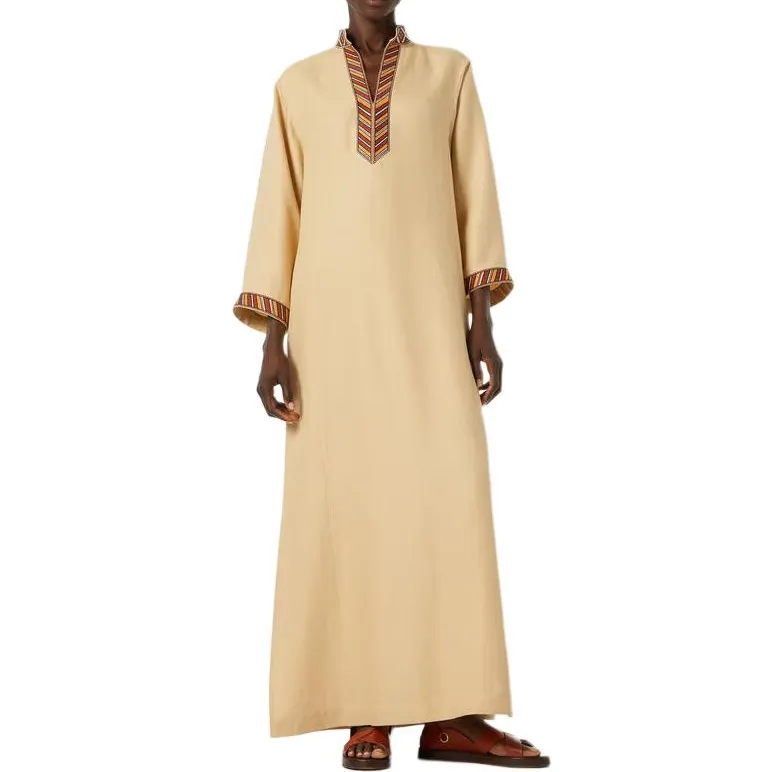 Loro Piana Long Sleeved Dress Women's Gold Beach-2