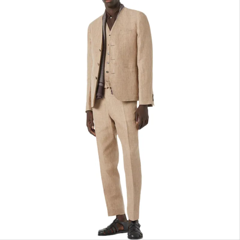 Loro Piana Business Suit Coat Men's Walnut Kernel Mixed Color-5