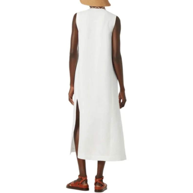 Loro Piana Sleeveless Dress Women's White-3