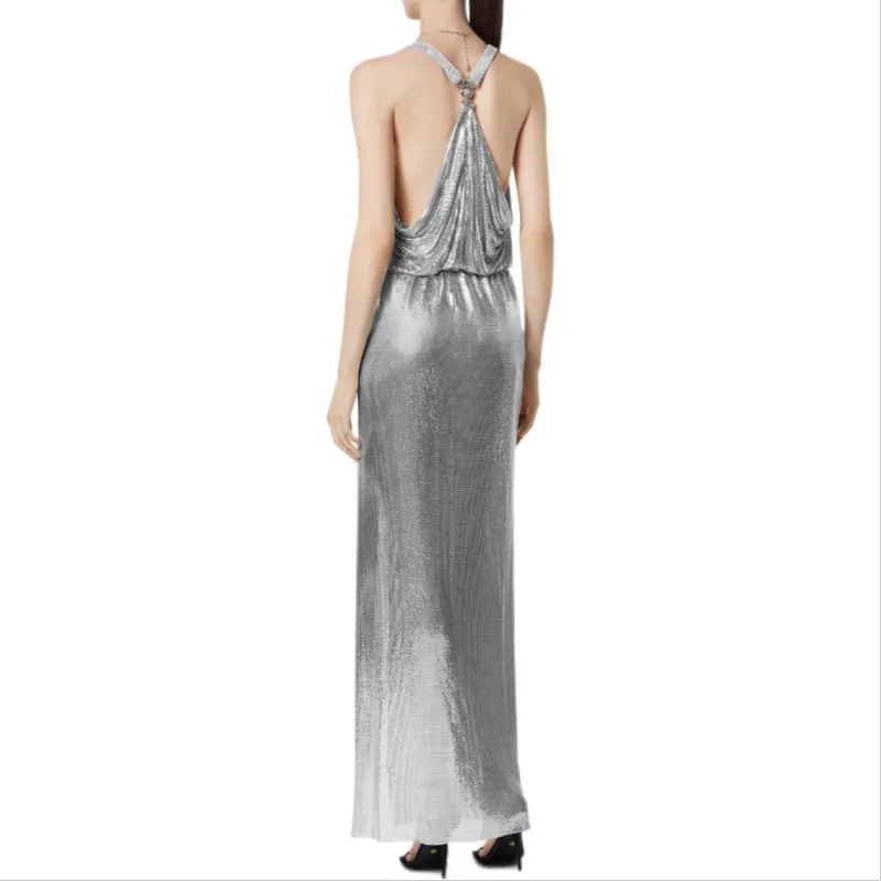 VERSACE Slip Dress Women's Silver-2