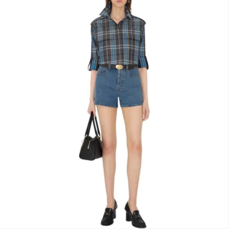 Burberry SS25 Denim Shorts Women's Blue-1