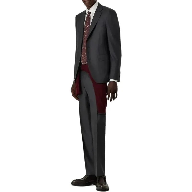 CANALI Business Suit Men's Charcoal Gray-4