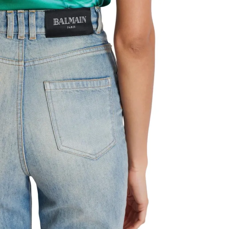 BALMAIN SS25 Jeans Women's Light Blue-6