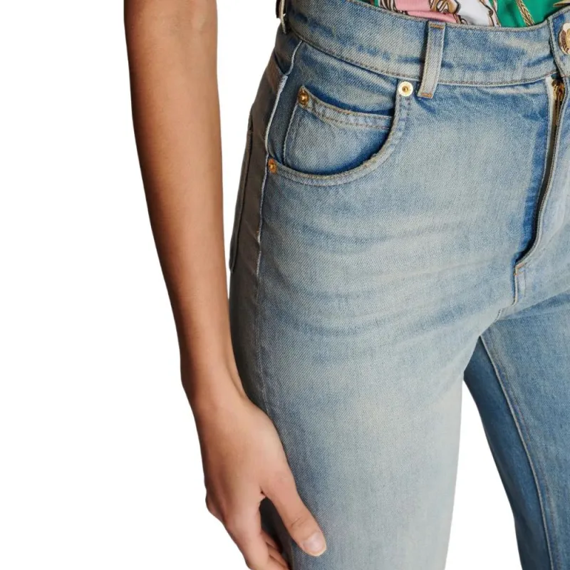 BALMAIN SS25 Jeans Women's Light Blue-5