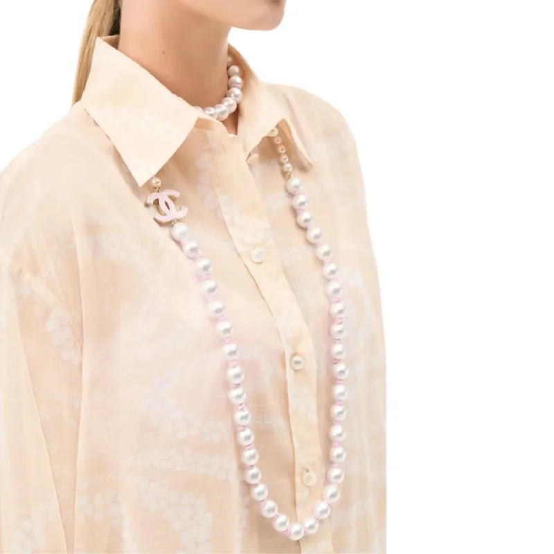 CHANEL Shirt Women's Orange White-2