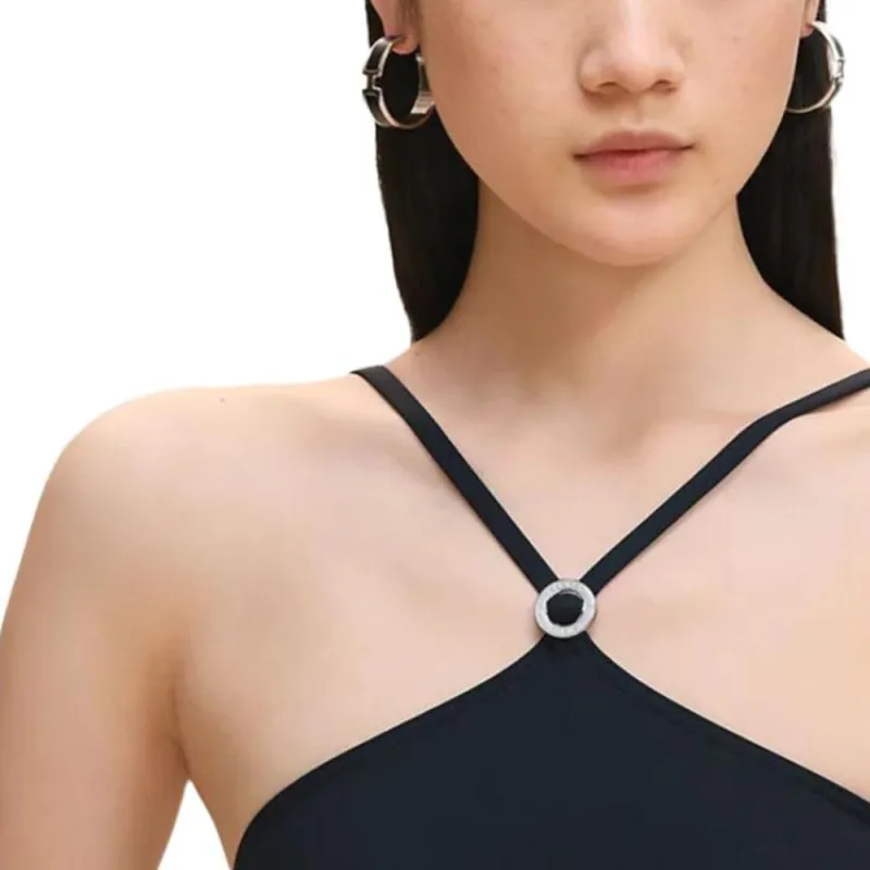 HERMES One piece Swimsuit Women's Blue Black-4