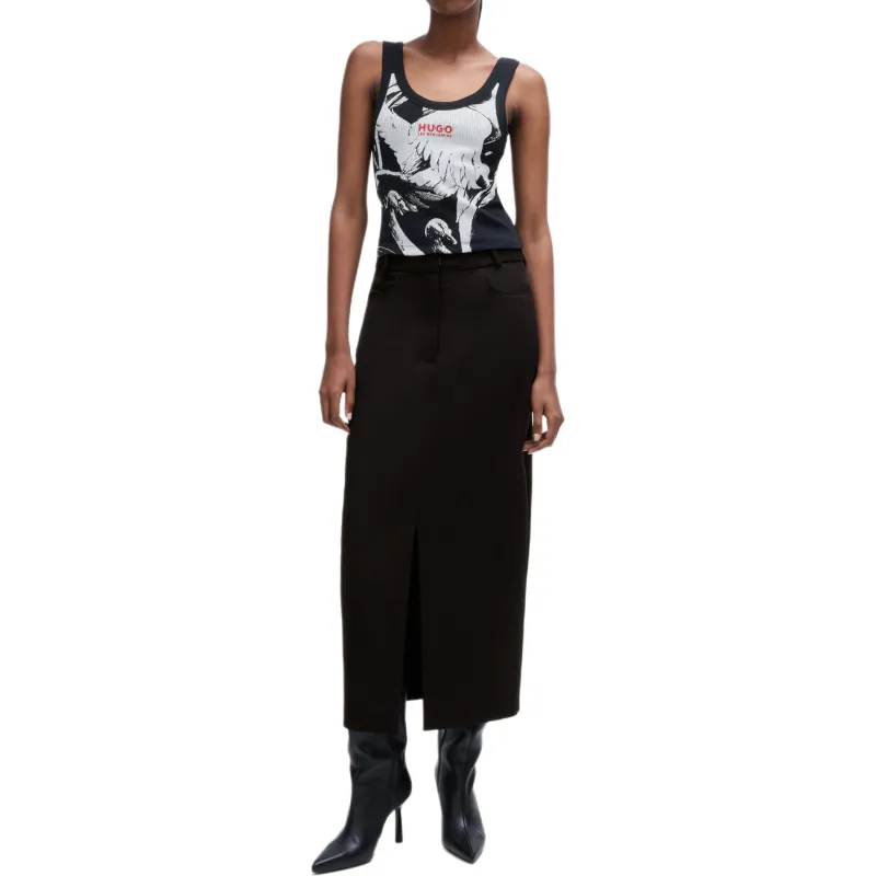 HUGO BOSS Casual Long Skirt Women's Black-1