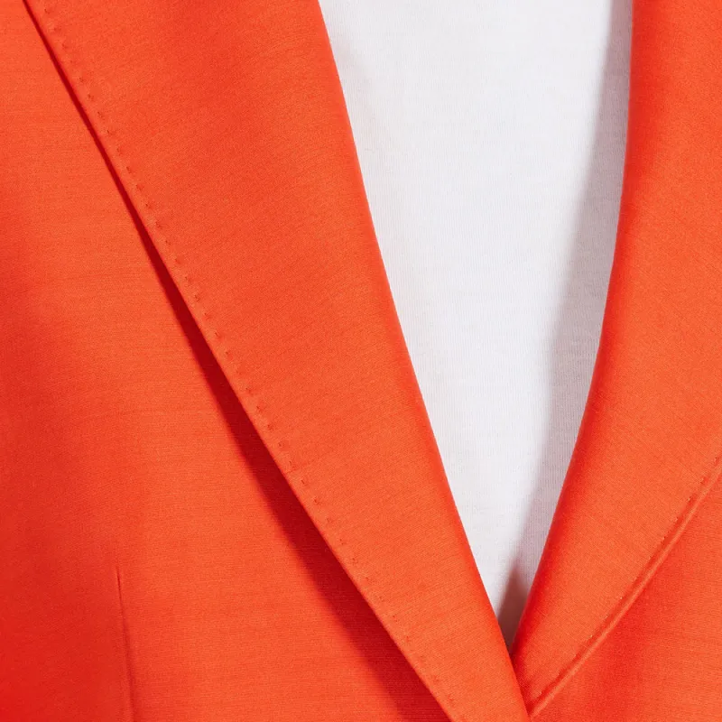 MaxMara Wool And Silk Duchess Satin Blazer Business Suit Women's Orange Red-2