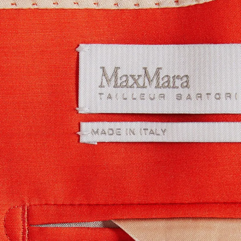 MaxMara Wool And Silk Duchess Satin Blazer Business Suit Women's Orange Red-3