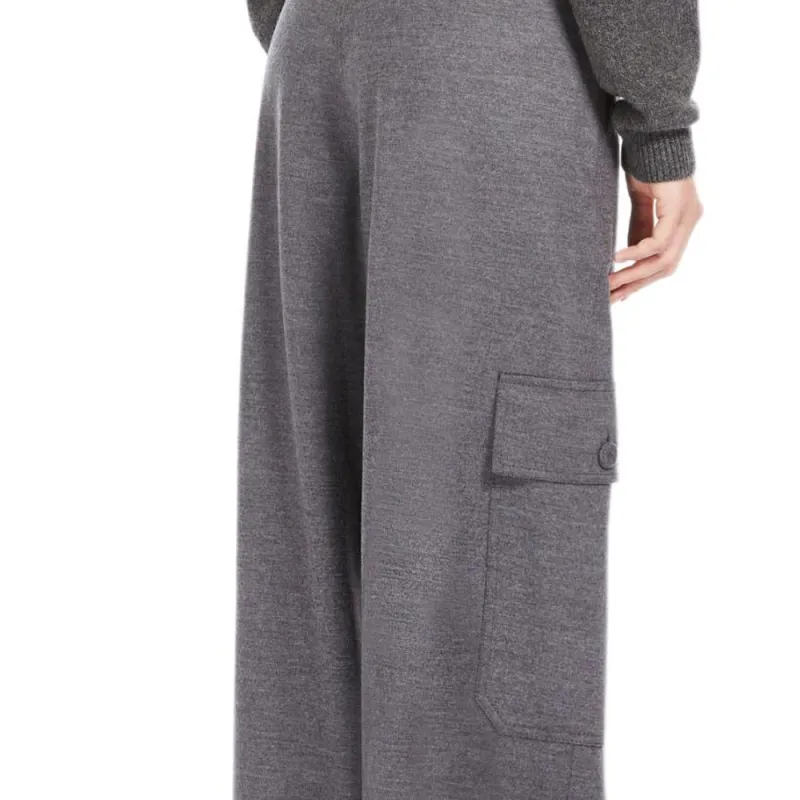MaxMara Wool Jersey Cargo Trousers Cargo Pants Women's Gray-4