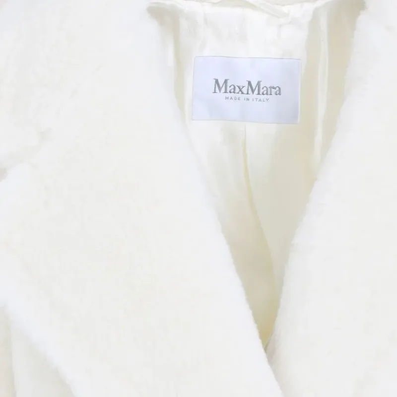 MaxMara Velvet-feel Coat Women's White-2