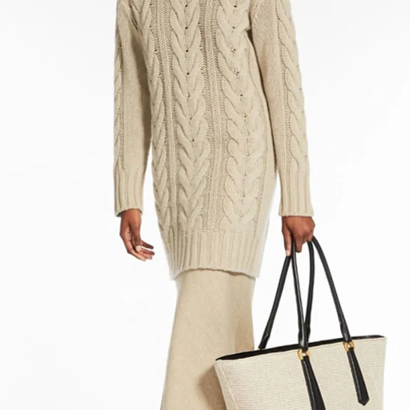 MaxMara Long Sleeved Dress Women's Khaki-4