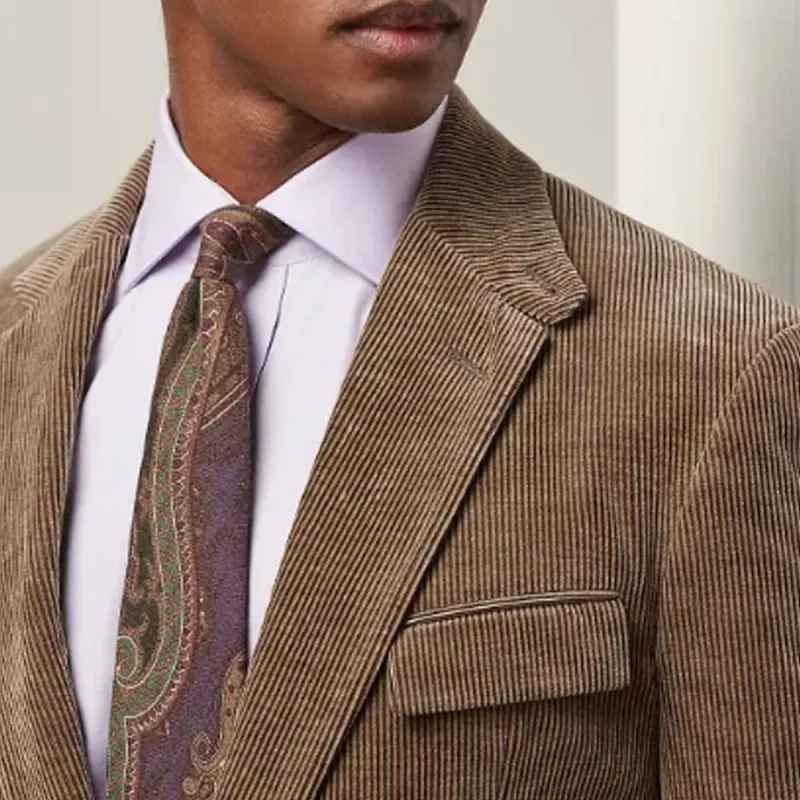 Polo Ralph Lauren Kent Handmade Corduroy Suit Jacket Business Suit Men's Brown-4