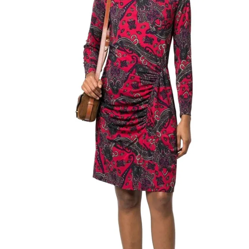 Polo Ralph Lauren Long Sleeved Dress Women's Dark Red-3