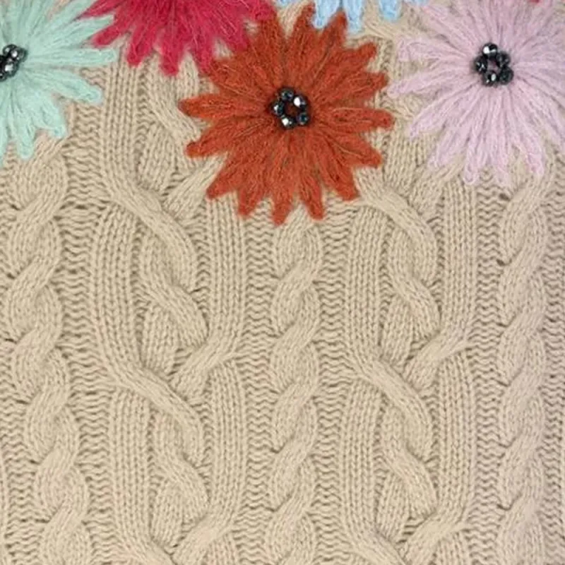 WEEKEND MaxMara Flower Embellished Crewneck Jumper-3