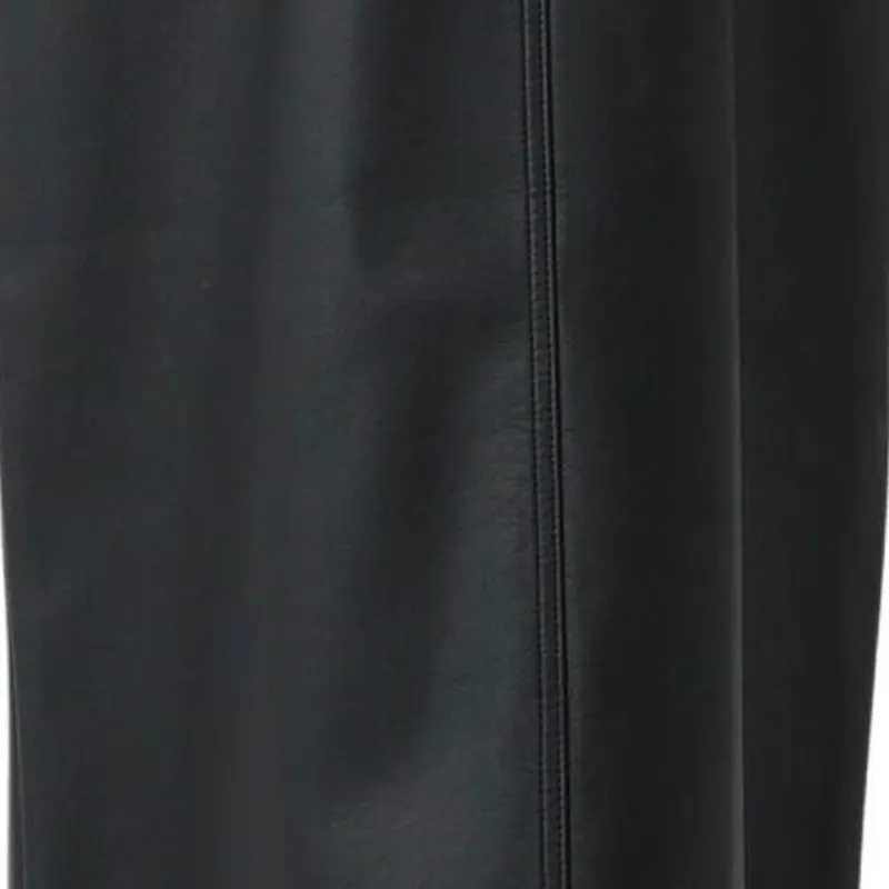 WEEKEND MaxMara Leather Long Skirt Women's Black-3