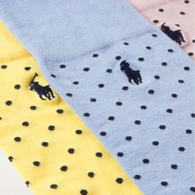 Polo Ralph Lauren Mid-Calf Socks Men's 3 Pack Yellow/Blue/Pink-1