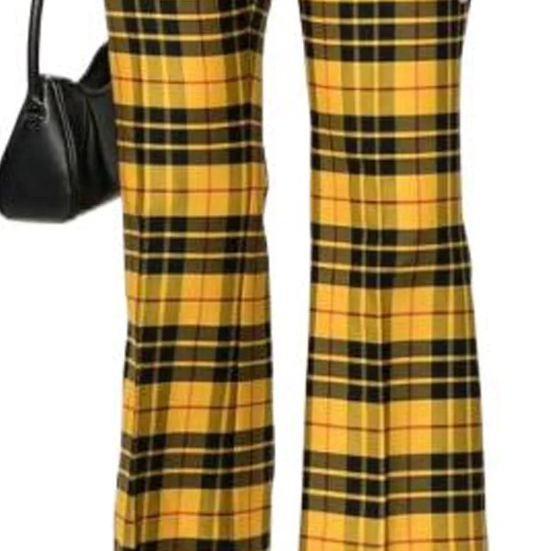 Polo Ralph Lauren Plaid-check Cropped Flared Trousers-4