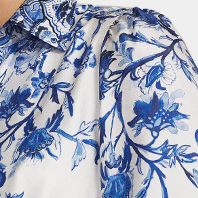 Polo Ralph Lauren Long-Sleeved Dresses Women's Blue White-3