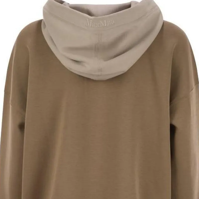 MaxMara Agata Logo Embroidered Drawstring Hoodie-4